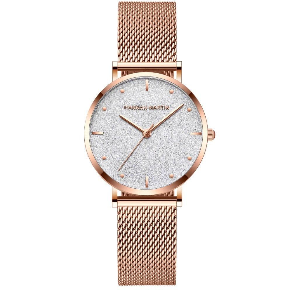 Relógio Feminino Dourado Glitter