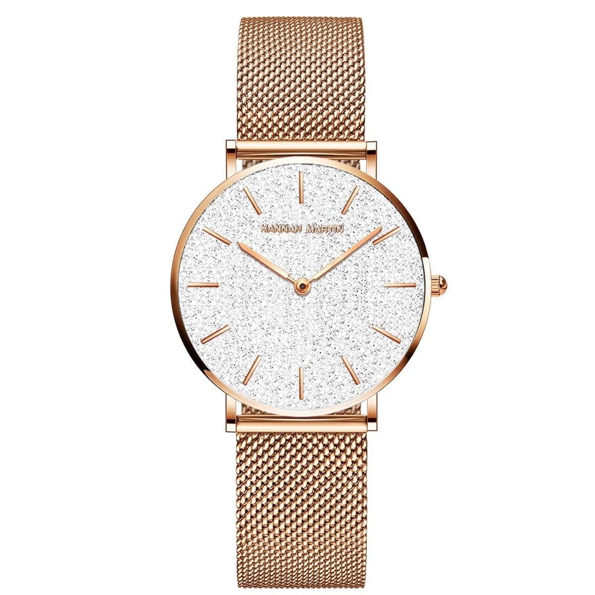 Relógio Feminino Dourado Glitter