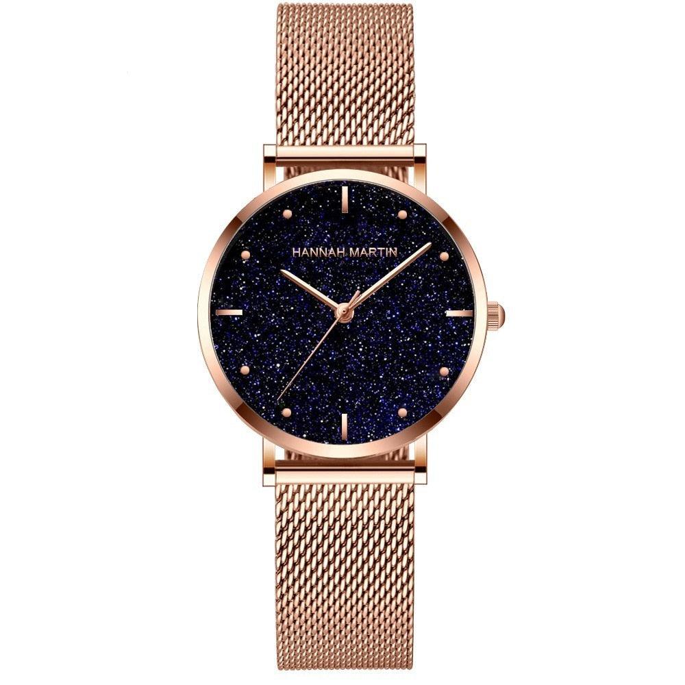 Relógio Feminino Dourado Glitter