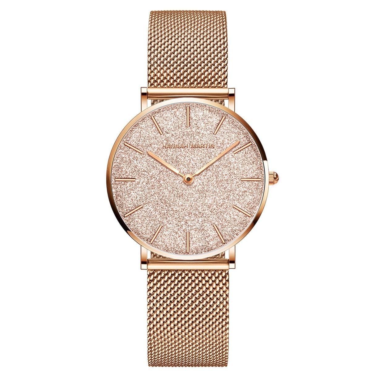 Relógio Feminino Dourado Glitter