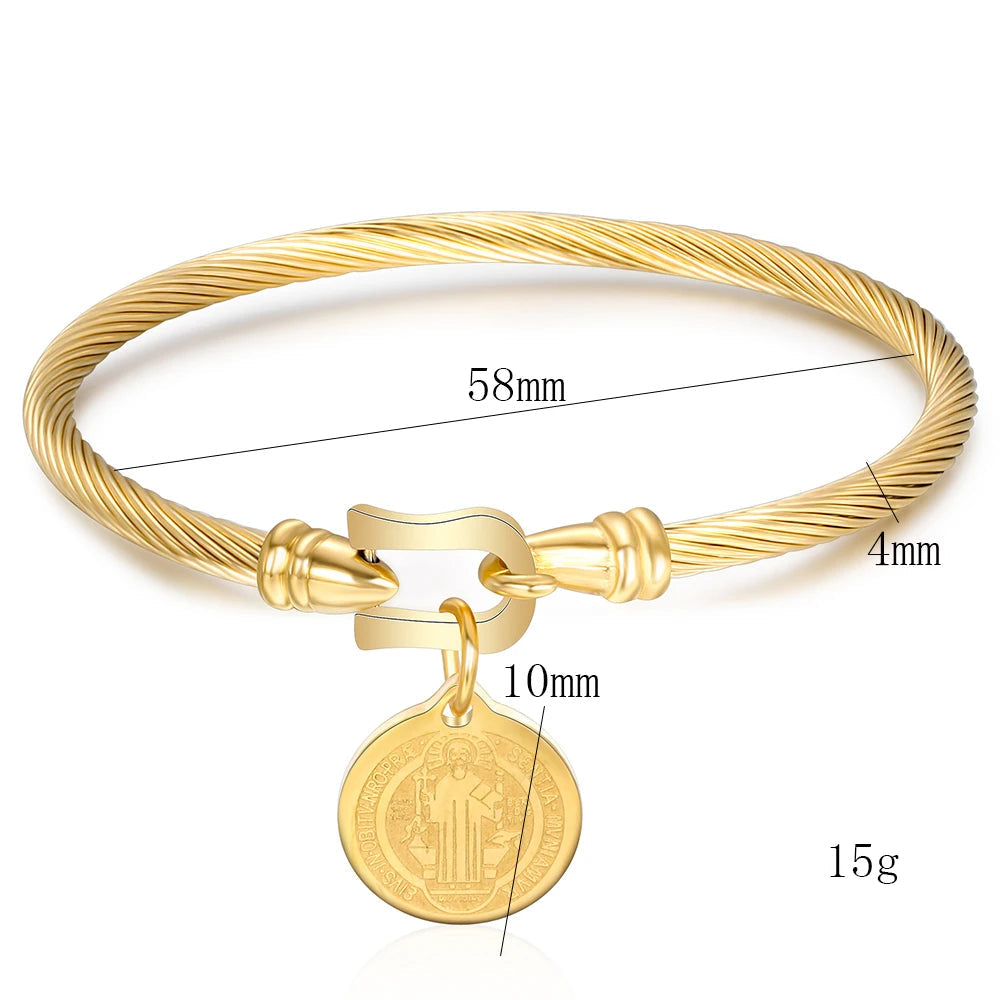 Pulseira Feminina com medalha de São Bento - Única