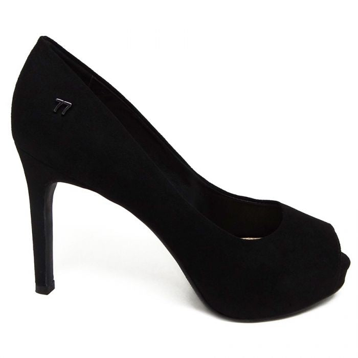 Peep Toe Preto Salto Fino